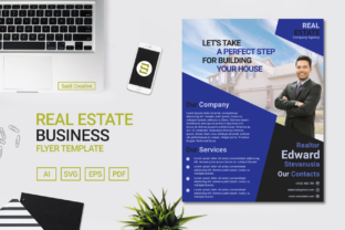 Real Estate Business Flyer Template Design with Indigo Colour US Flyer Size